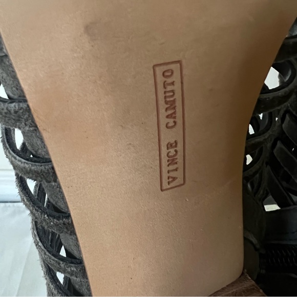 Vince Camuto Grey Edgy Caged Wedge Sandals Sz 9 - Picture 8 of 16